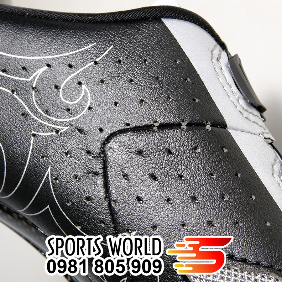 Giày can đạp xe, đế CARBON, 2 khóa vặn, dòng Road - SIDEBIKE SD-002-Bạc