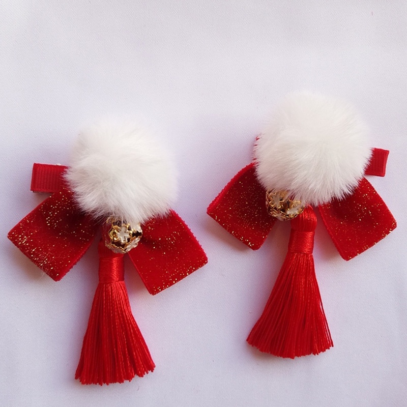 Kẹp Tóc Nơ Phối Tua Rua Xinh Xắn Thời Trang Cho Nữ