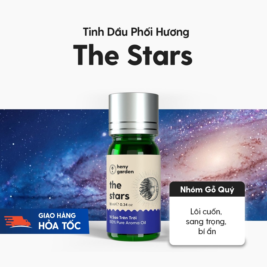 Tinh Dầu Phối Hương The Stars (Gỗ Trầm) Xông Thơm Phòng, Làm Nến Thơm Thiên Nhiên Heny Garden 10mL