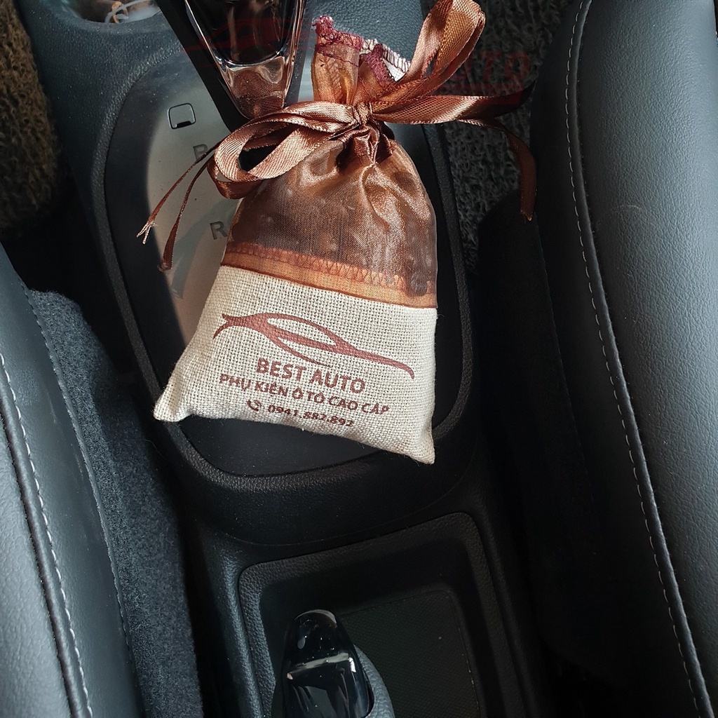 Túi cafe khử mùi ô tô không hóa chất 100g, túi cà phê treo xe ô tô, chống say xe khử mùi điều hòa, nguyên chất-Best Auto