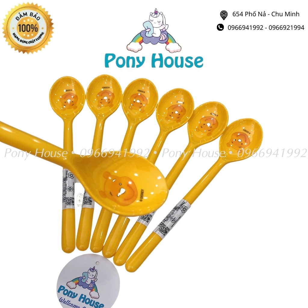 Thìa ăn dặm Thái Lan hình gấu Pooh Cán dài 18cm Hàng Có Tem Cho Bé Ăn Dặm, Cháo, Cơm