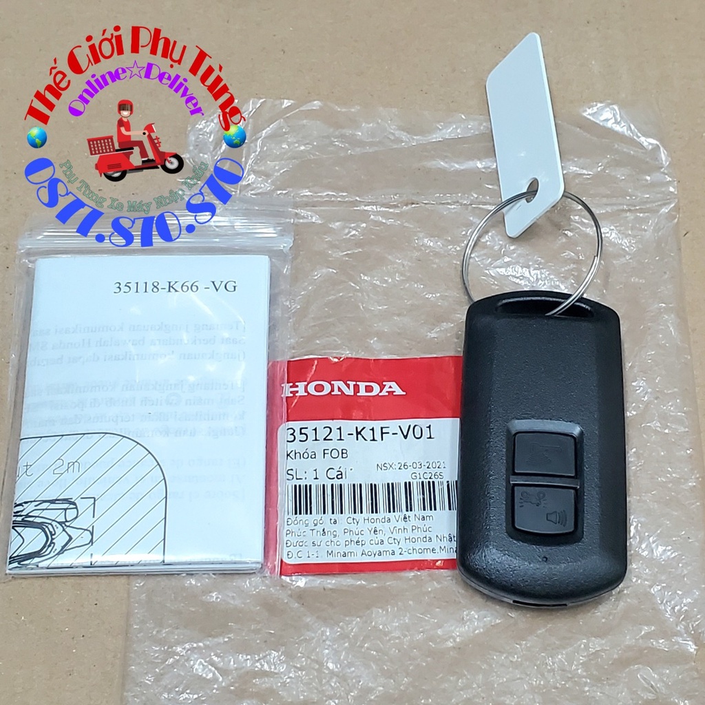 REMOTE - CHÌA KHÓA SMARTKEY AB 2020-2022 ZIN MỚI 35121-K1F-V01