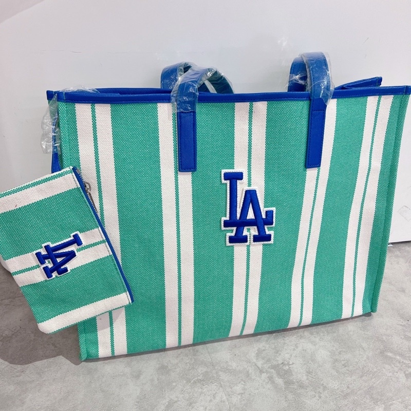Túi tote MLB Canvas Sọc chính hãng