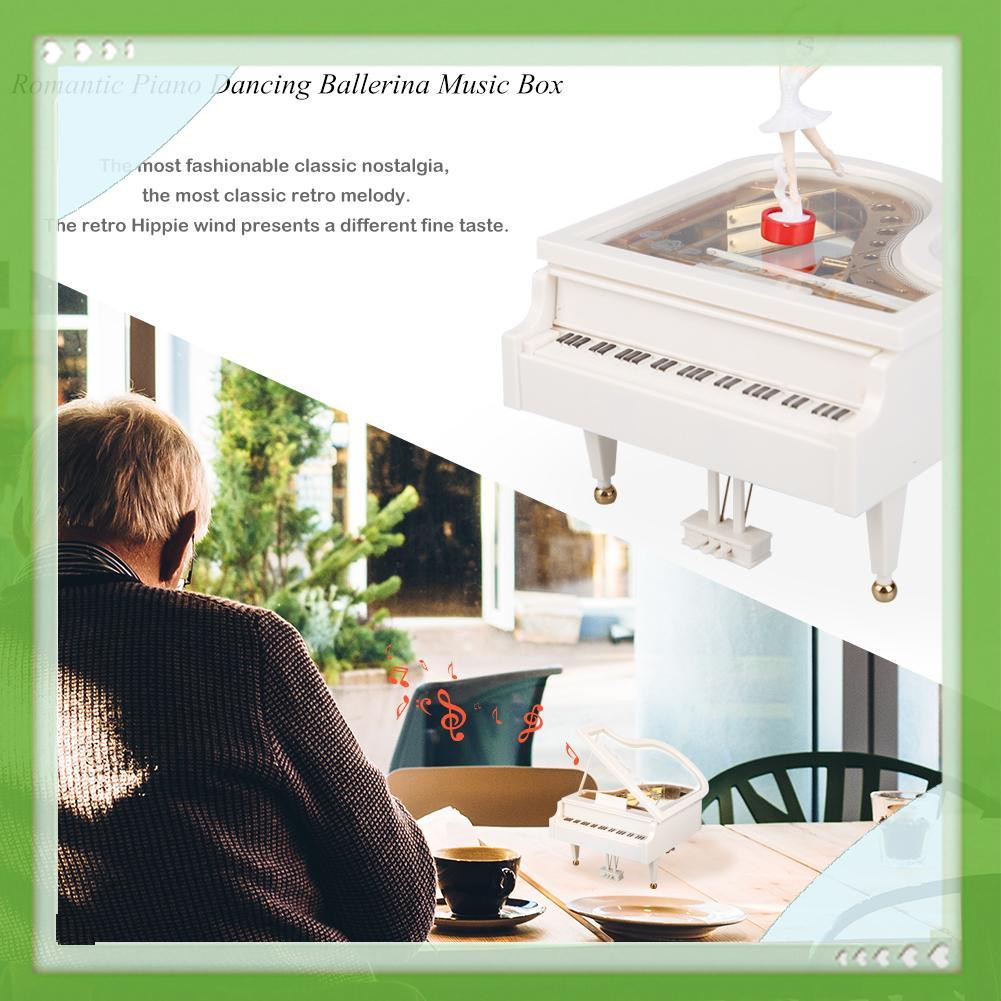 Hộp nhạc lên dây cót kiểu mô hình đàn piano phong cách cổ điển lãng mạn làm quà đám cưới sinh nhật trang trí nhà cửa