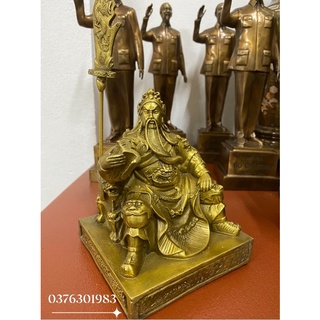 Tượng Quan Công Ngồi Ghế Da Hổ Bằng Đồng- Tượng Phong Thuỷ