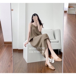 /VÁY VIỀN REN MANGO/VÁY LỤA VIỀN REN/VÁY LỤA 2 DÂY/