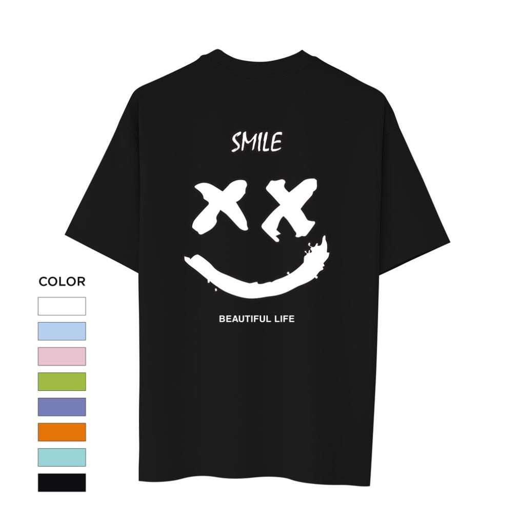 áo thun nam nữ SMILE-UNISEX,vải thun cotton (V84)