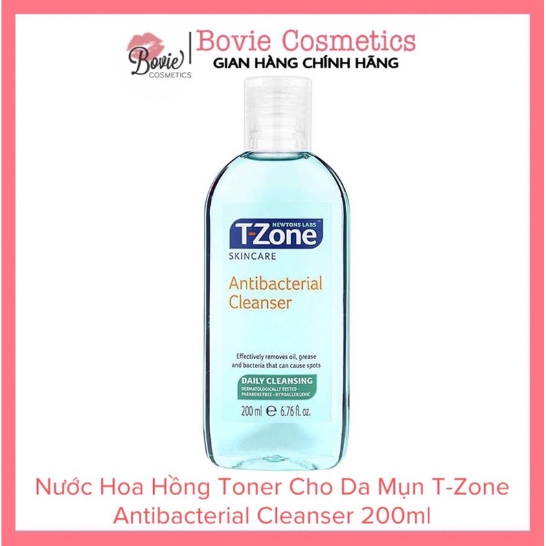 Nước Hoa Hồng Toner Cho Da Mụn T-Zone Antibacterial Cleanser 200ml