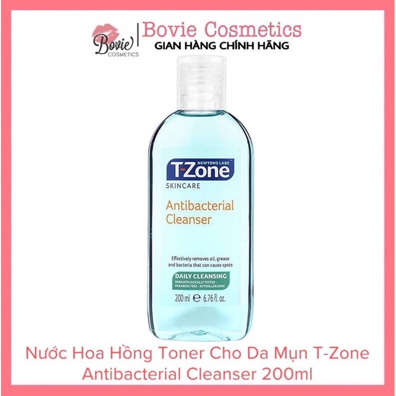 Nước Hoa Hồng Toner Cho Da Mụn T-Zone Antibacterial Cleanser 200ml