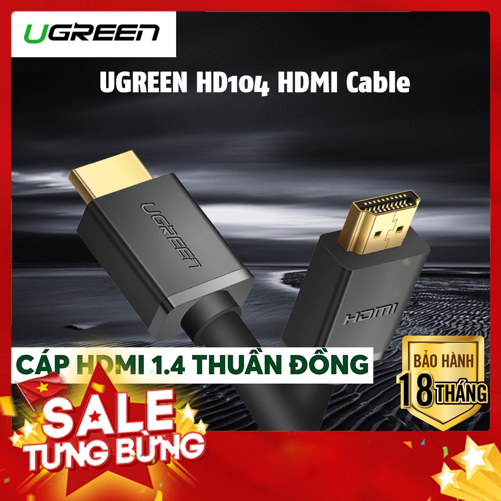 Cáp HDMI Dài từ 1M - 5M hỗ trợ Ethernet + 4k 2k HDMI chính hãng Ugreen HD104