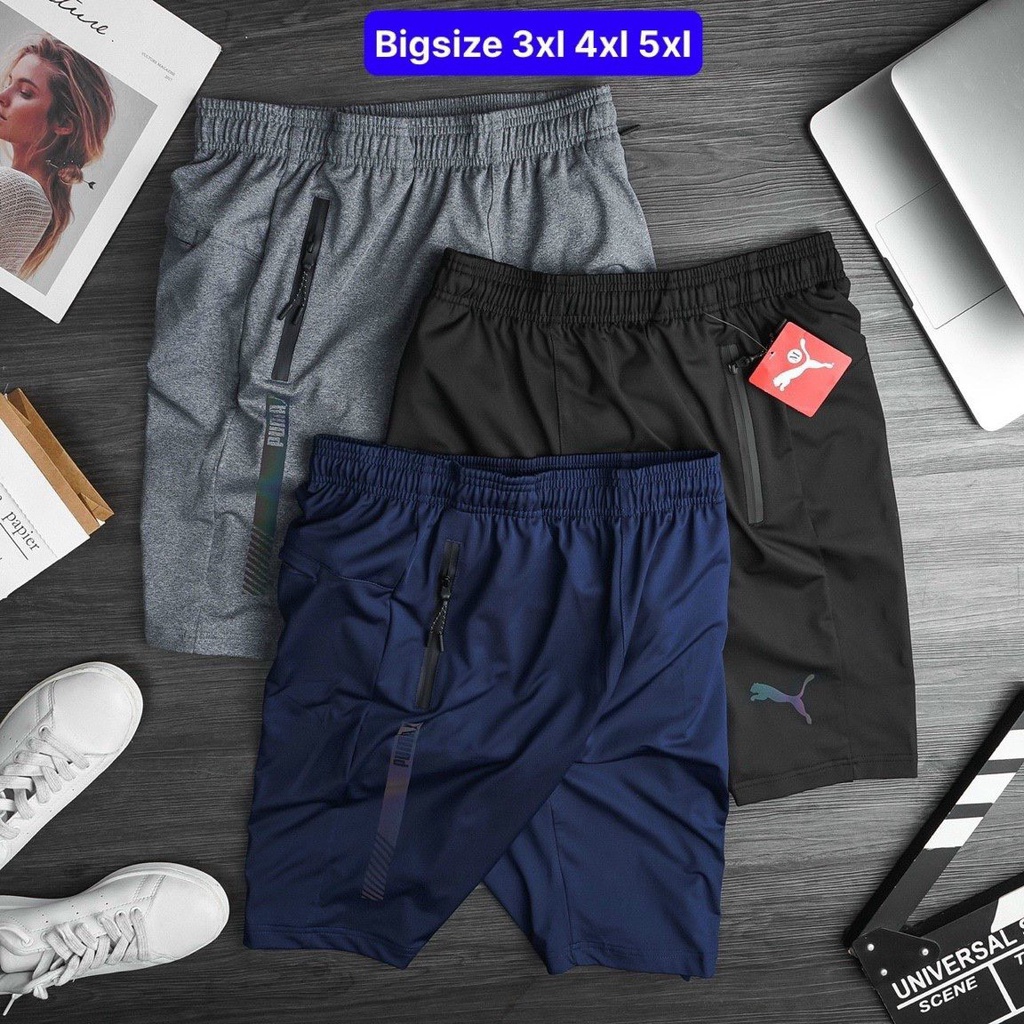 Quần short nam big size 80kg - 120kg lưng thun gym 4 chiều co giãn mặc nhà thể thao cao cấp PM-02