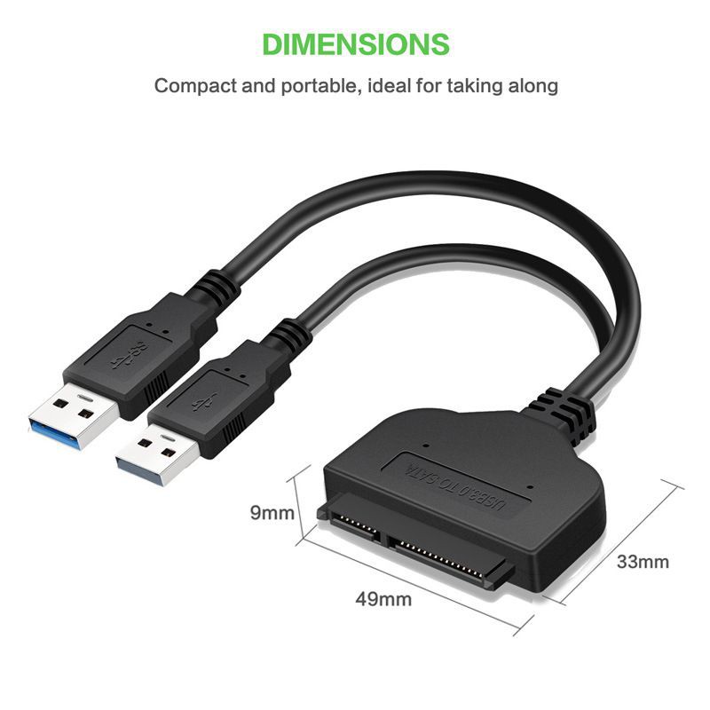 Dây cáp chuyển đổi cổng USB 3.0 sang SATA 22Pin cho ổ cứng HDD / SSD 2.5 inch