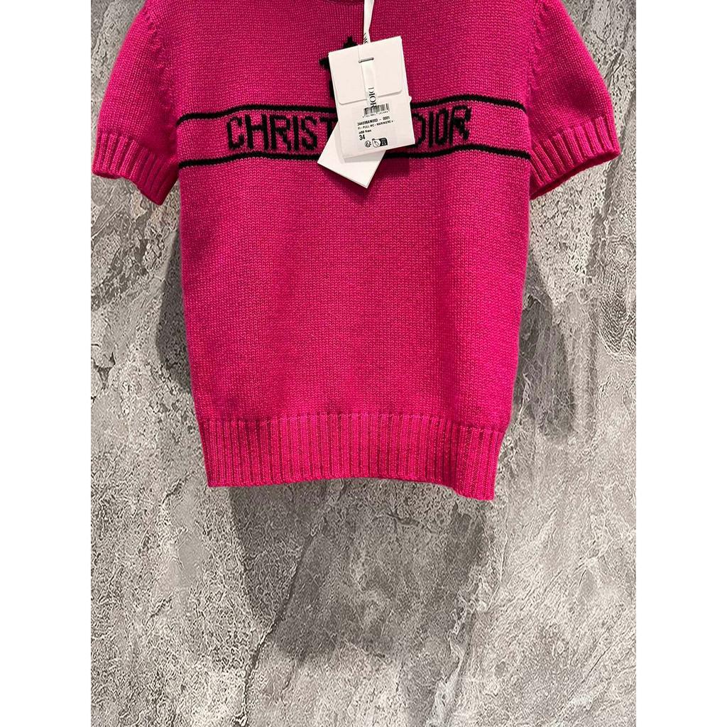 Áo len tay ngắn thời trang cao cấp Christian Dior CD phong cách trẻ trung, nữ tính