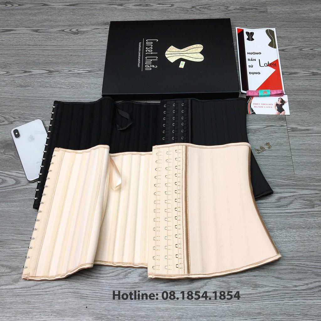 [Tặng thanh nới] Đai Nịt Bụng corset siết eo latex 25 xương giảm mỡ bụng cao su non Hy Lạp Hàng Chuẩn cao cấp