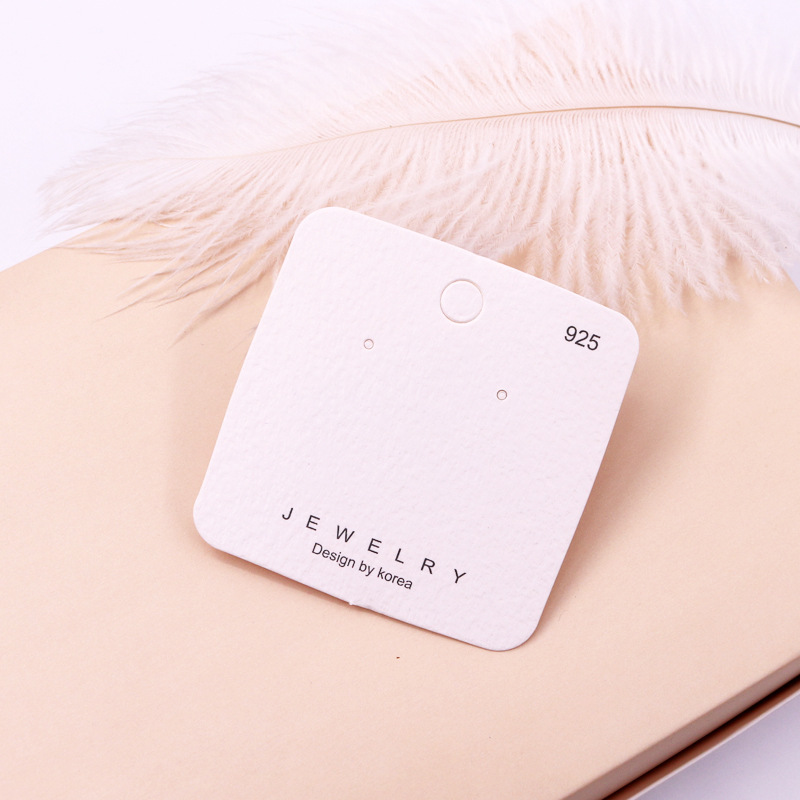 100 Pcs Solid White Letter Earrings Necklaces Jewelry Packaging Card Clothes Tag