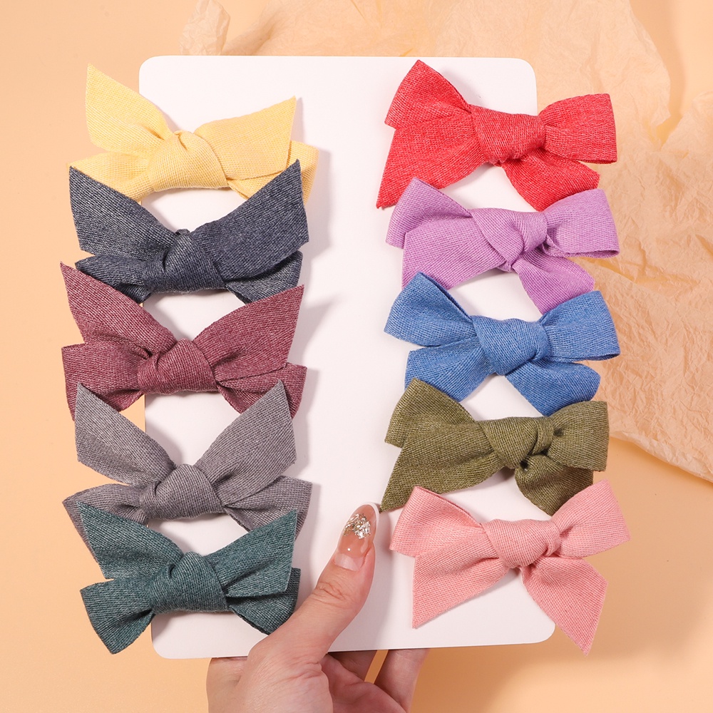 KIDSBOWS Set 10 Kẹp Tóc Hình Nơ Dễ Thương Cho Bé Gái