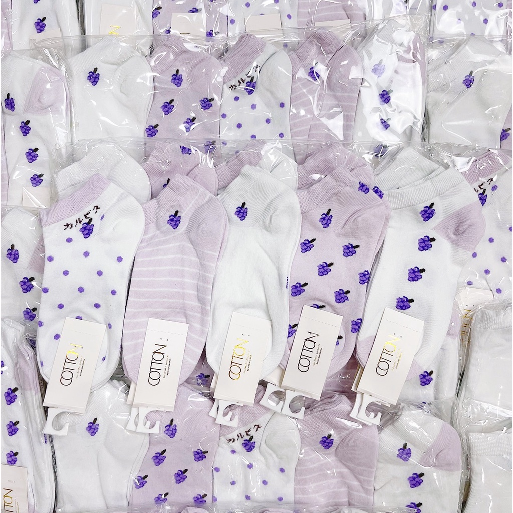 Vớ/Tất nữ cổ ngắn - Set 5 đôi họa tiết cute phong cách Hàn Quốc