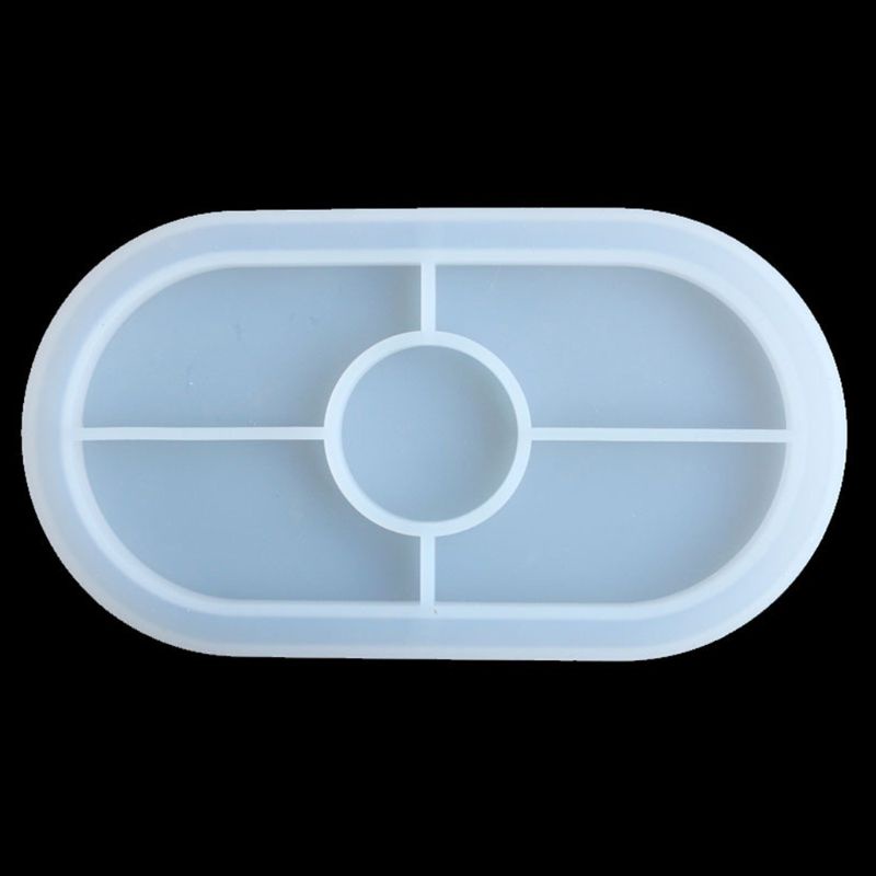 Khuôn Làm Đế Lót Ly Bằng Nhựa Resin UV Hình Elip Tráng Gương Cao Cấp DIY