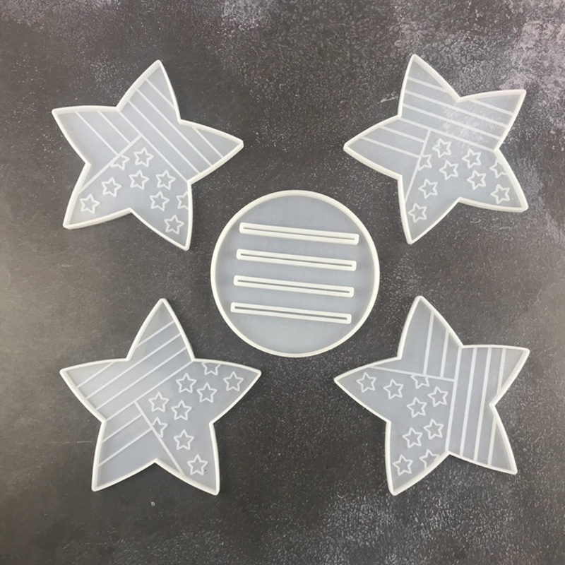 Khuôn Silicone Làm Đế Lót Ly Hình Ngôi Sao Năm Cánh
