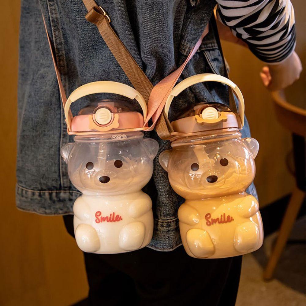 Bình Nước Nhựa Có Ống Hút Dung Tích 1000ml Dành Cho Nữ