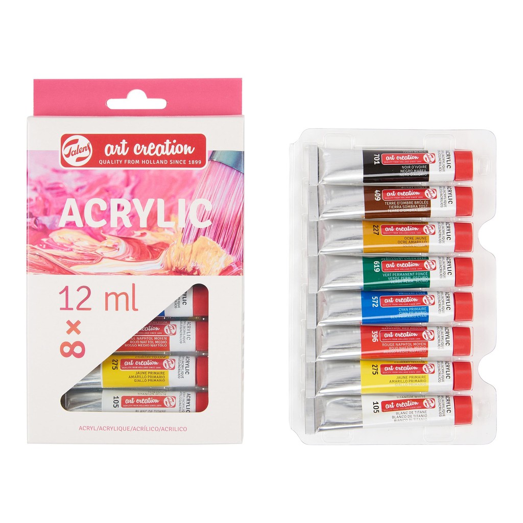 Set màu Acrylic dạng tube cho người mới bắt đầu Art Creation (Set 8/12/24) 12ml