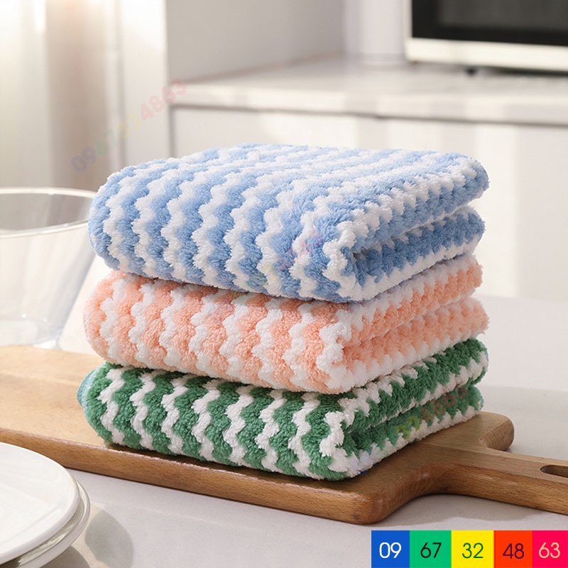 Khăn lau đa năng LƯỢN SÓNG thấm nước chống dính dầu mỡ hai mặt tiện lợi