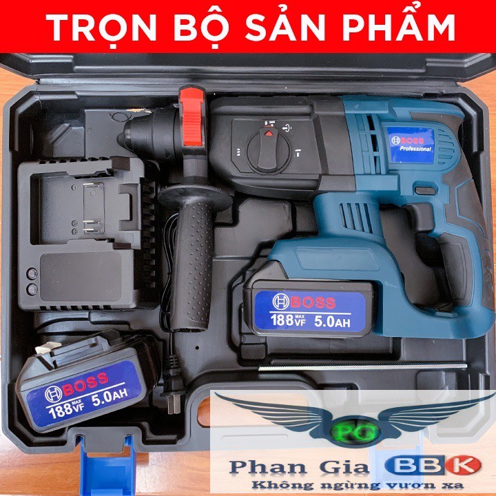 Máy Khoan đục Bê tông dùng pin  Bosch 188V 3 chức năng: Khoan, Khoan búa, đục bảo hành 12 tháng