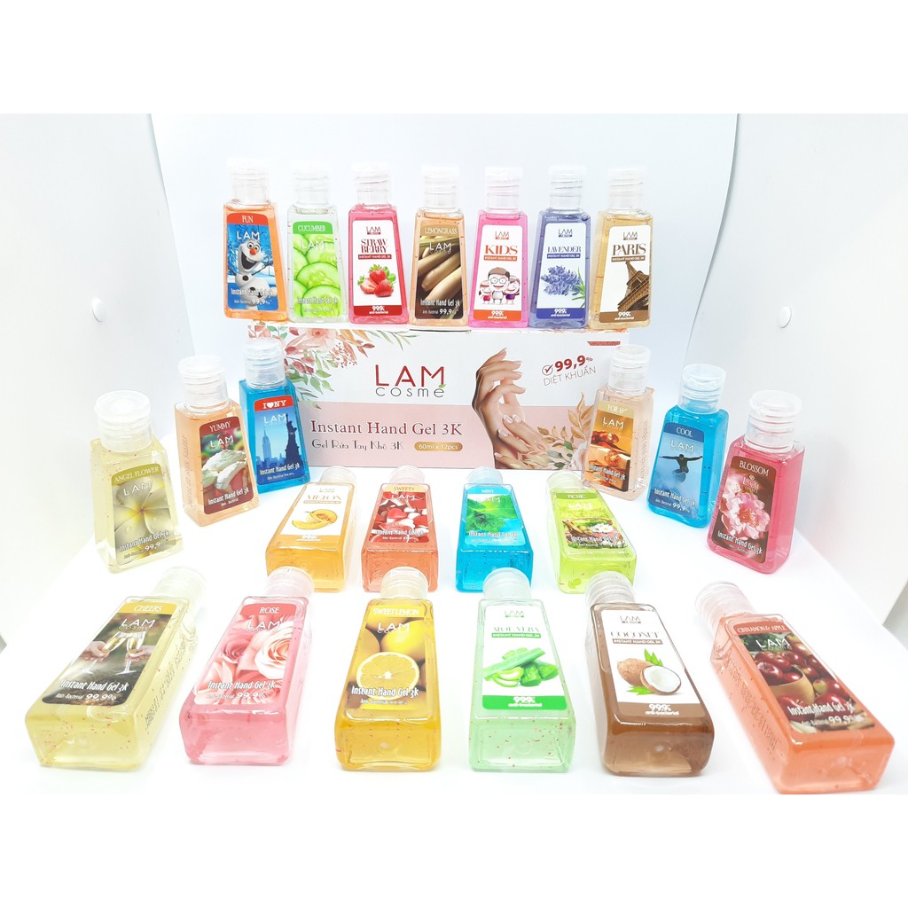 NƯỚC RỬA TAY KHÔ LAMCOSEME 60ML (20 HƯƠNG QUYẾN RŨ NHẤT) | BigBuy360 - bigbuy360.vn