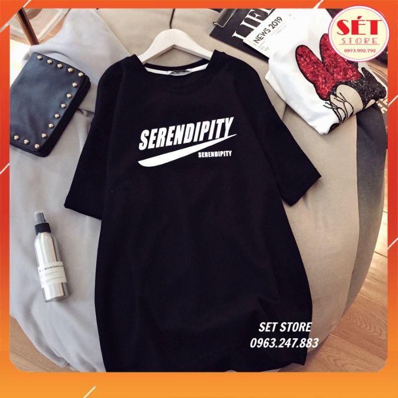 Áo thun form rộng tay lỡ unisex chữ SERENDIPITY - VÀNG,TÍM,TRẮNG,ĐEN - Setstore