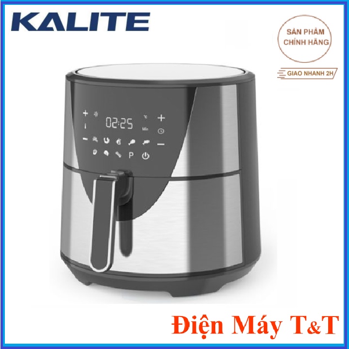 Nồi chiên không dầu lò nướng mini làm bánh quay thịt KALITE Q8, dung tích 8L, công suất 1700W, hàng chính hãng