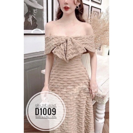 Bigsize Đầm trễ vai nơ D1009