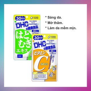 Bộ Sản Phẩm Viên uống DHC Sáng da, Mờ thâm  30 ngày- Viên uống Vitamin C và Viên uống sáng da Adlay