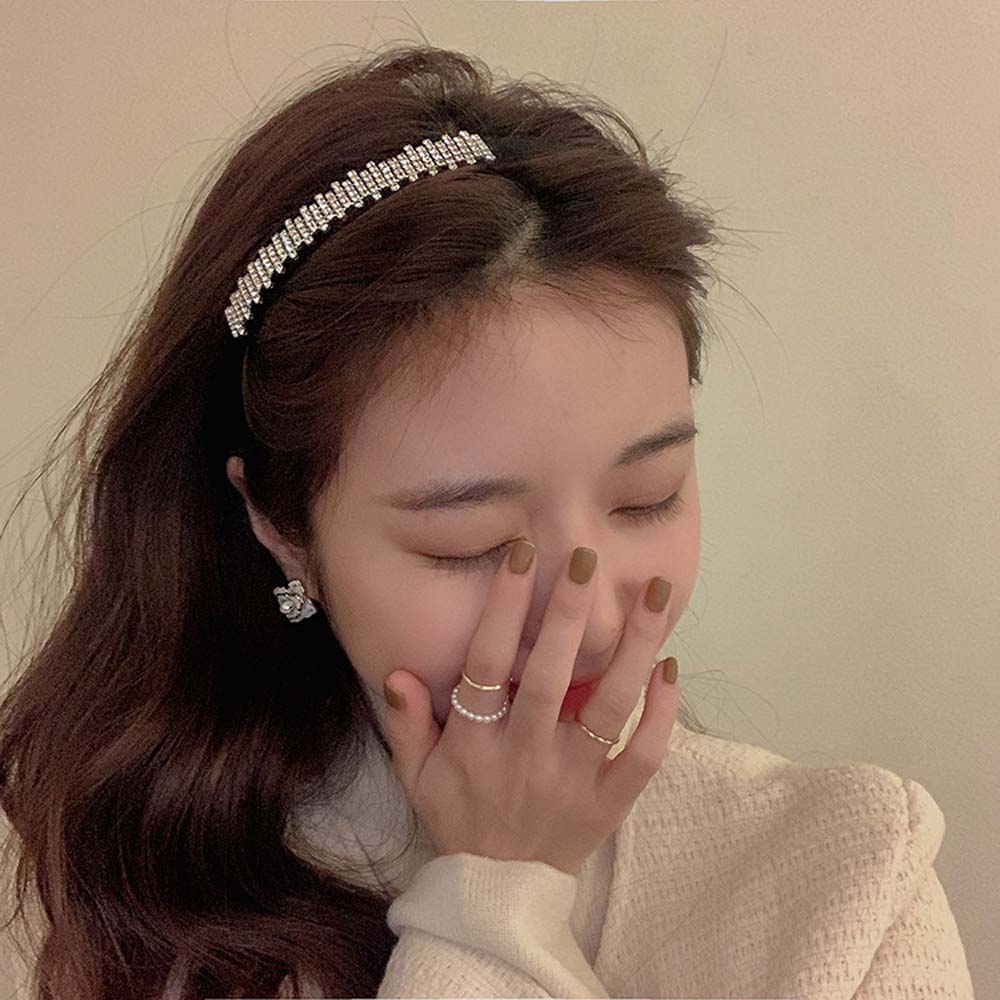 Băng đô cài tóc đính đá nữ tính