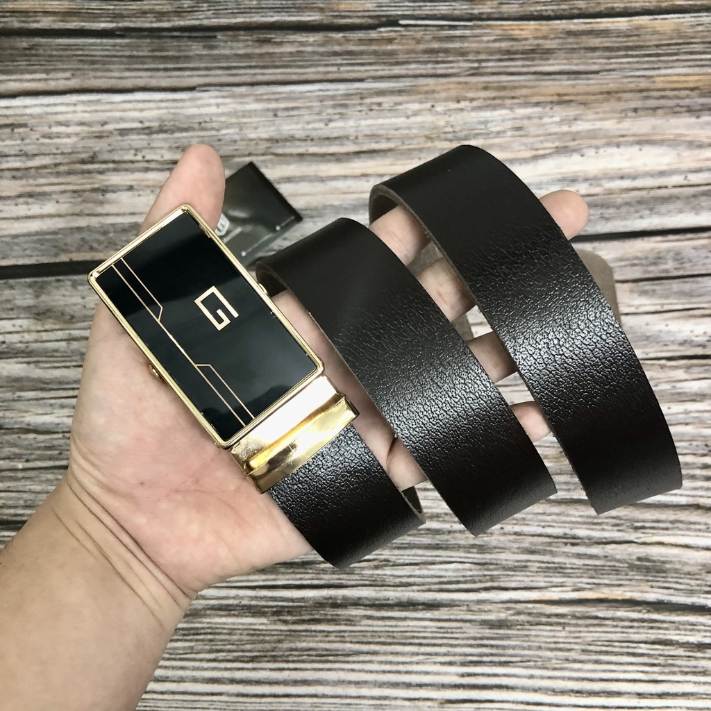 Thắt Lưng Nam Da Bò Thật 100% Siêu Mềm, Dây Lưng Da Bò Nguyên Tấm Khóa Lăn Màu Nâu, Dây Nịt Nam - BH 12 Tháng