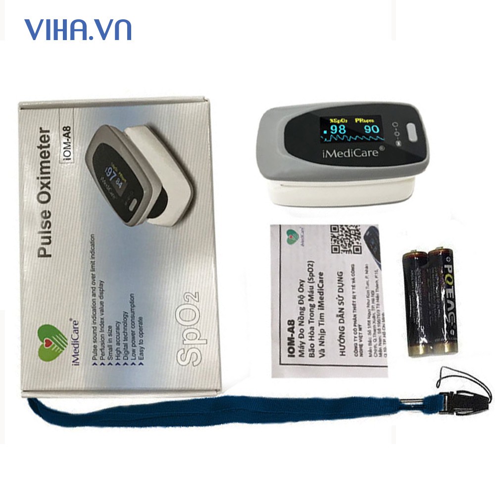 ✅ Máy Đo Nồng Độ Oxy SPO2 Và Nhịp Tim iMediCare iOM A8 | Singapore -VT0408