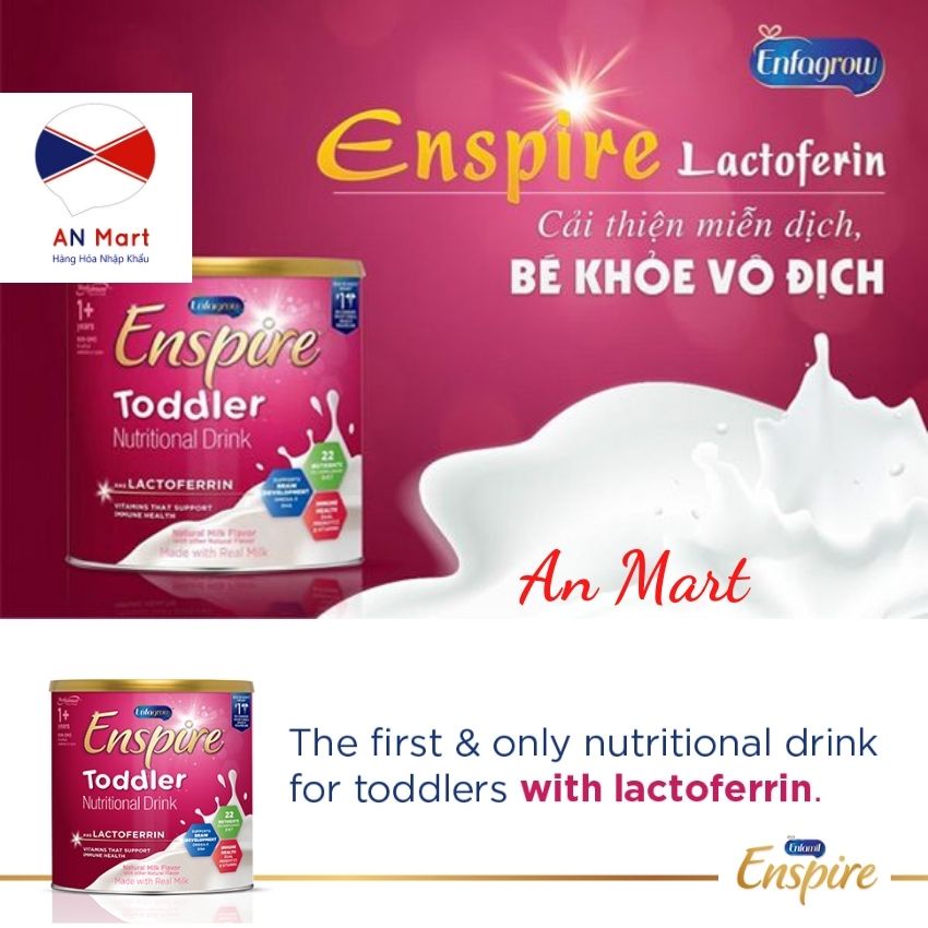 Sữa Bột Enspire Toddler Lactoferin Hộp 680g Nhập Khẩu Mỹ Hàng Bay Aircargo Date Xa