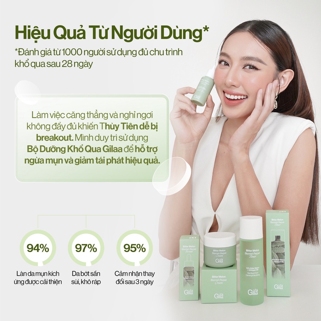 Nước Cân Bằng Khổ Qua + B5 Gilaa Blemish Repair Toner giúp Giảm Mụn 140ml