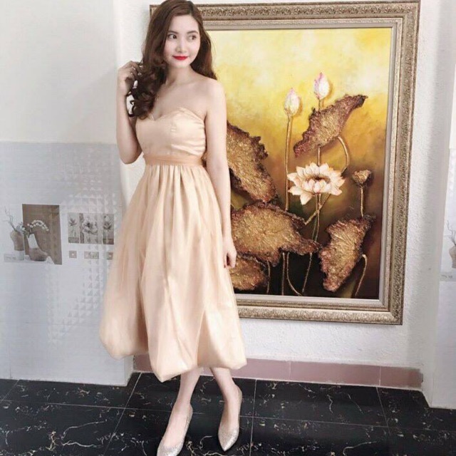 Đầm Cúp Ngực Trái Bí