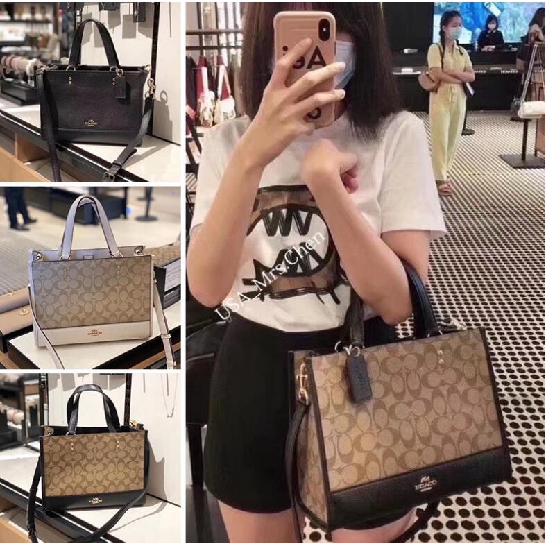 Giấy chứng nhận đính kèm sản phẩm chính hãng COACH F1955 Túi đeo chéo nữ mới Túi đeo vai nữ Túi tote Túi xách
