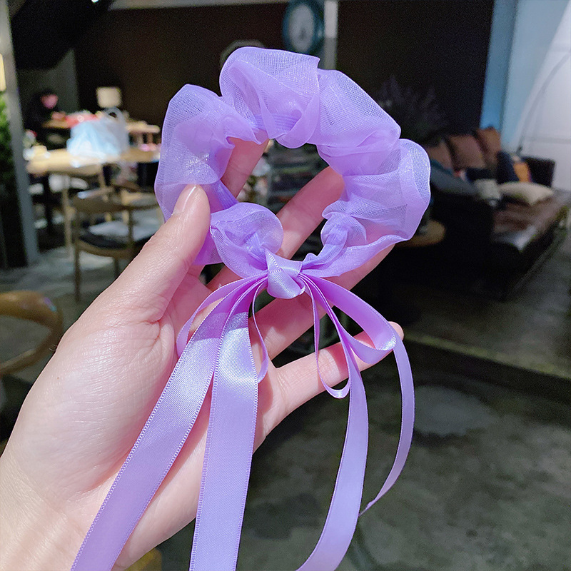 Dây buộc tóc nữ đính nơ ruy băng nhiều màu sắc xinh xắn