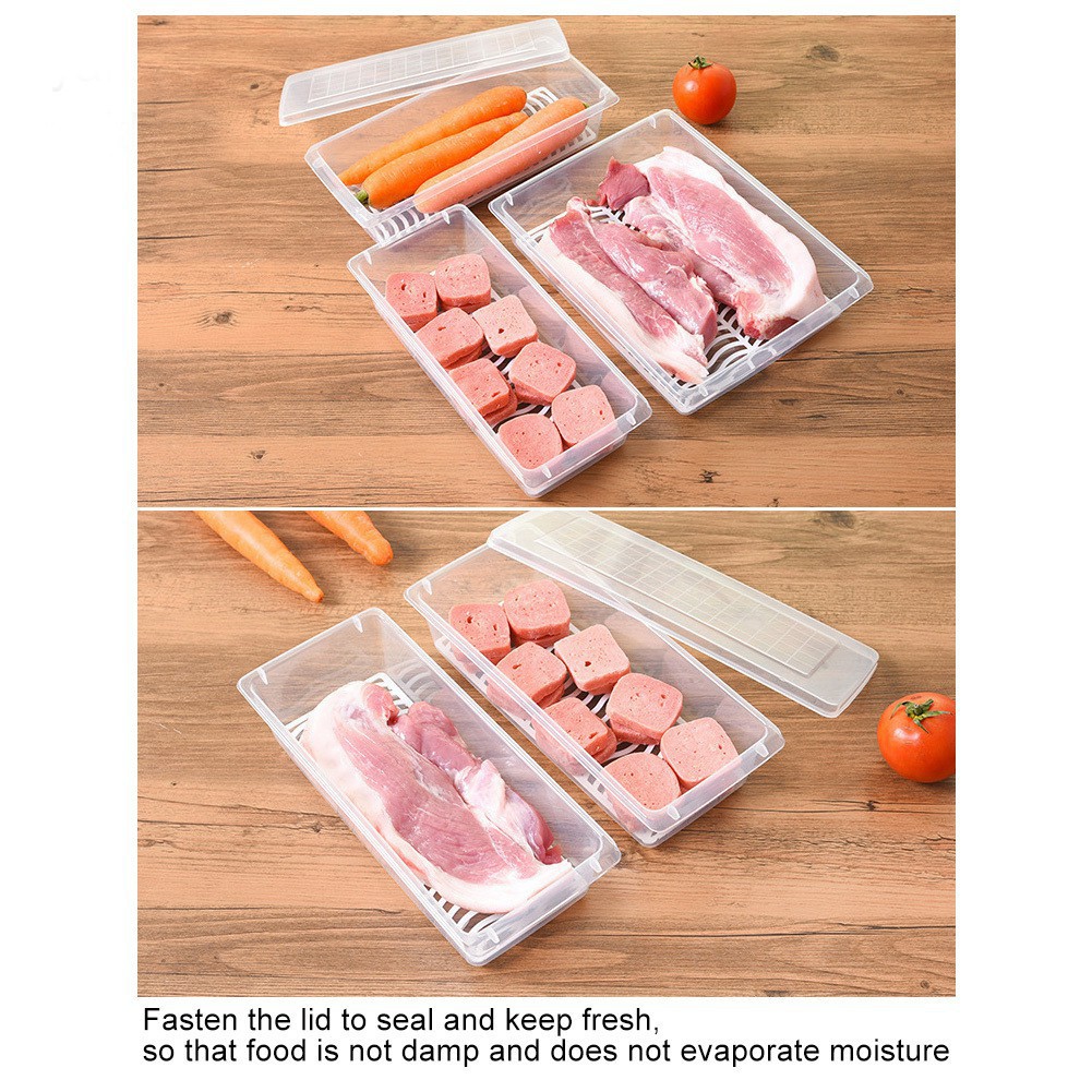 Fresh Food Storage Container with Drain Plate Case Box
