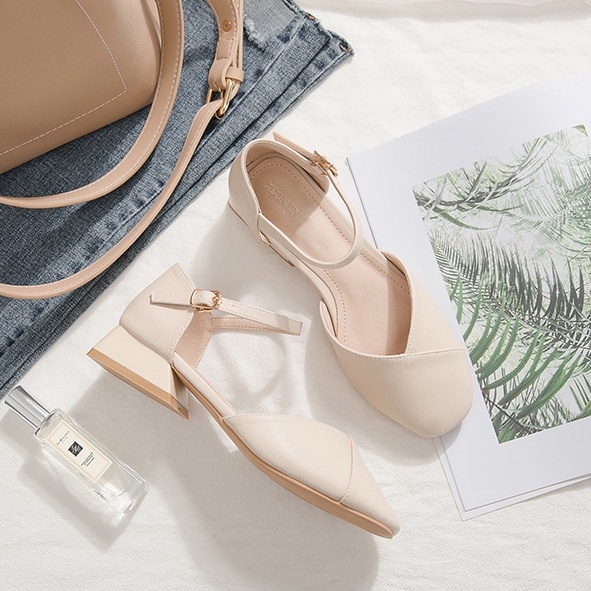 Giày cao gót nữ bít mũi cách điệu - G106