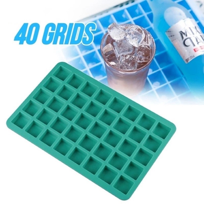 Khuôn 40 Ngăn Hình Vuông Bằng Silicon Cứng Làm Bánh Kẹo Socola Truffles