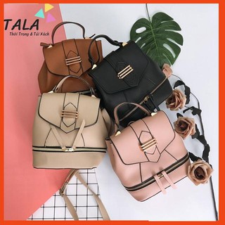 [Túi Hot] Balo Da thời trang mẫu Hàn Quốc dày dặn khóa phụ kiện lạ mắt - Shop Túi Xách Kiều Oanh
