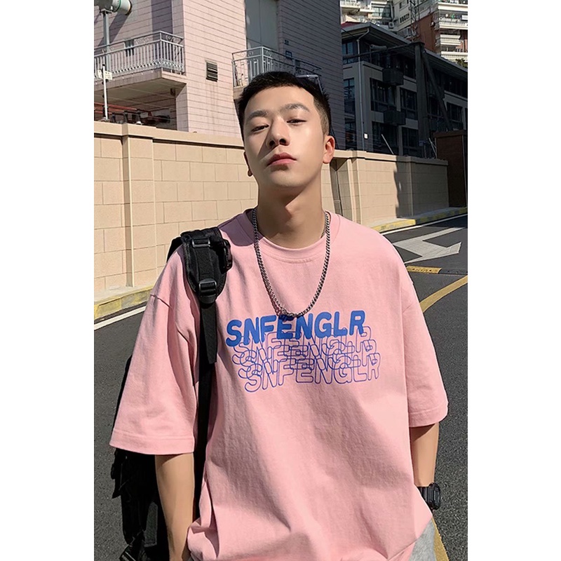 Áo Thun Nam Ngắn Tay Dáng Rộng Thời Trang Phong Cách Hàn Với 6 Màu Tùy Chọn