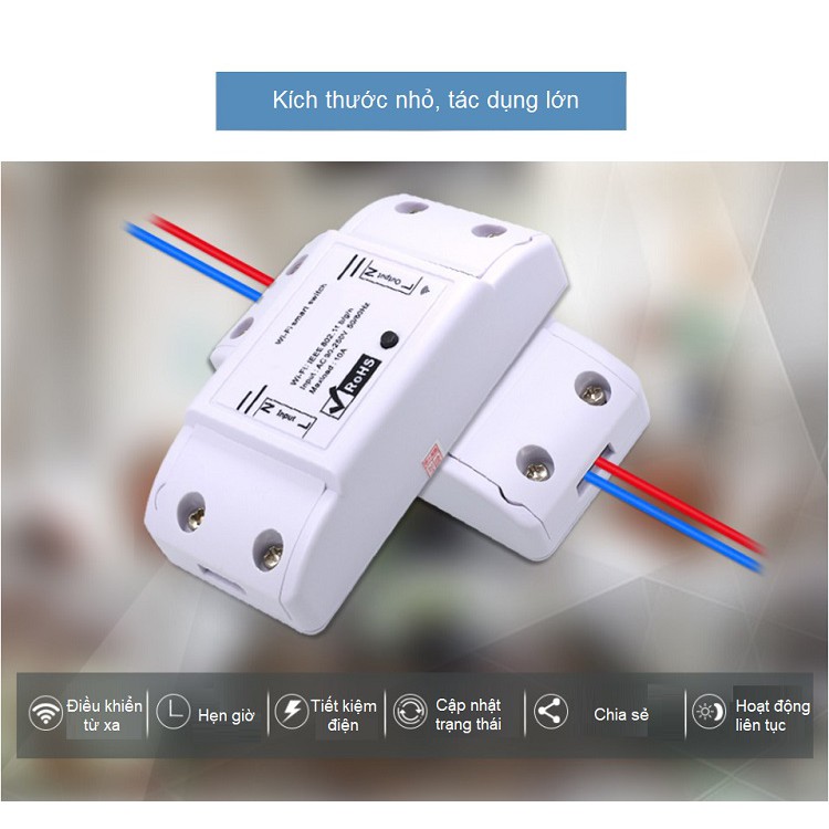 Công tắc ĐIỀU KHIỂN TỪ XA QUA Wifi 10A V2 TY-TDQ ( BẬT TẮT, HẸN GIỜ THIẾT BỊ ĐIỆN TỪ ĐIỆN THOẠI DÙ BẠN Ở BẤT KÌ ĐÂU )