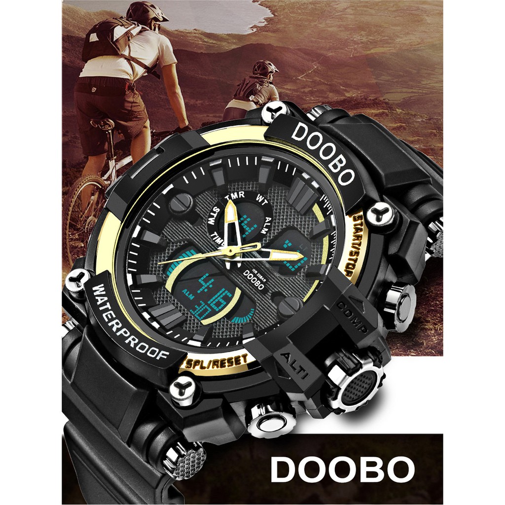 (CHUẨN MEN) Đồng Hồ Nam DOOBO JAPAN - Sports - 2 Máy Kim và Điện Tử Mạnh Mẽ Dây Silicone Bền Chắc | BigBuy360 - bigbuy360.vn