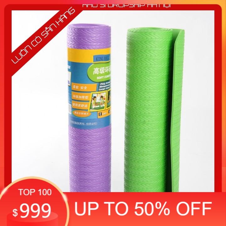 Thảm tập yoga gym thể dục tại nhà loại tốt tấm nệm xốp mềm dày nhẹ không trơn chống trượt