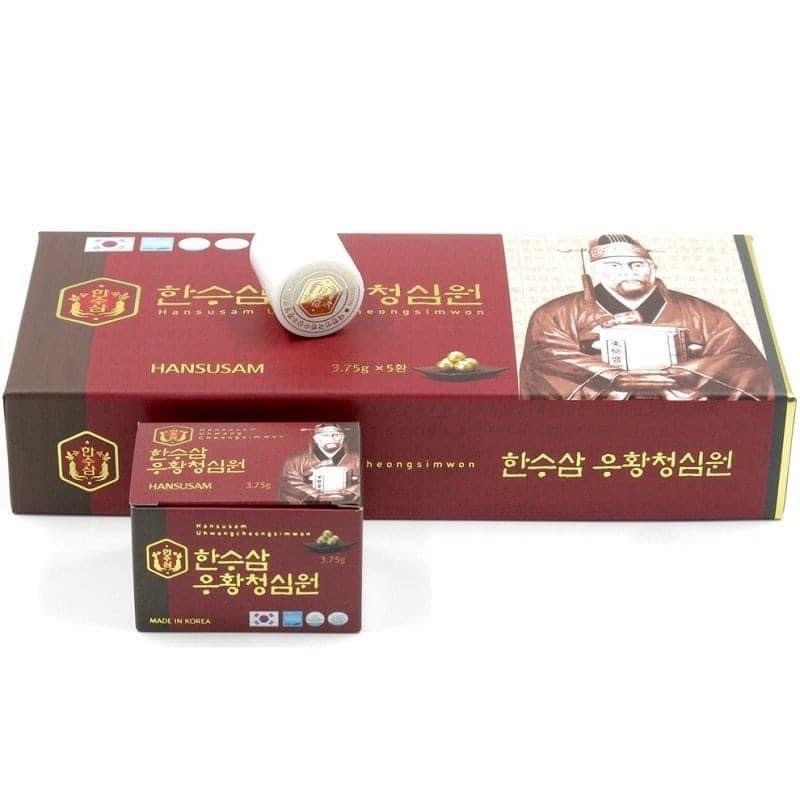 [ Chính Hãng ] An Cung Thanh Tâm Hoàn Hansusam Hàn Quốc, Hộp 5 Viên * 3.75g, Ngừa Tai Biến, Đột Quỵ, Ổn Định Huyết Áp