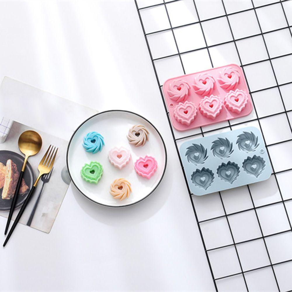 CONOPERY Khuôn Làm Bánh Muffin / Xà Phòng Hình Trái Tim / Xoắn Ốc 3D Độc Đáo
